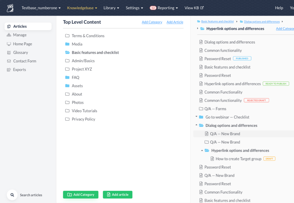 KnowledgeOwl knowledge base articles
