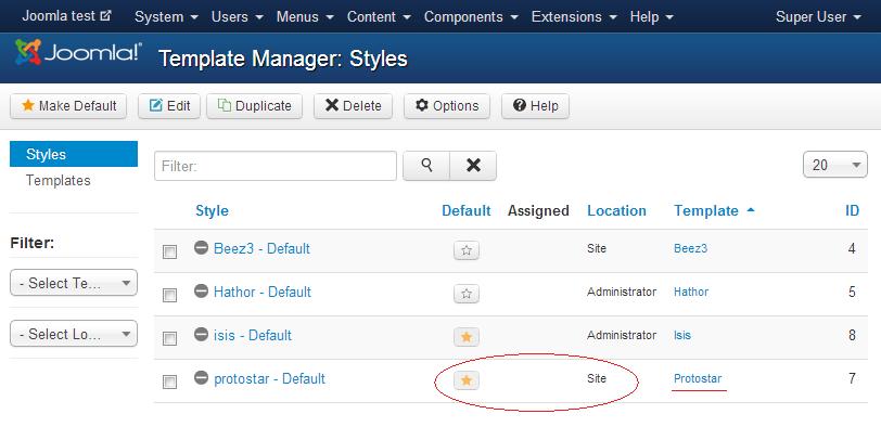 Joomla setup