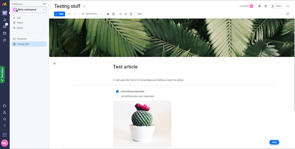 Overview of knowledge base article in monday.com