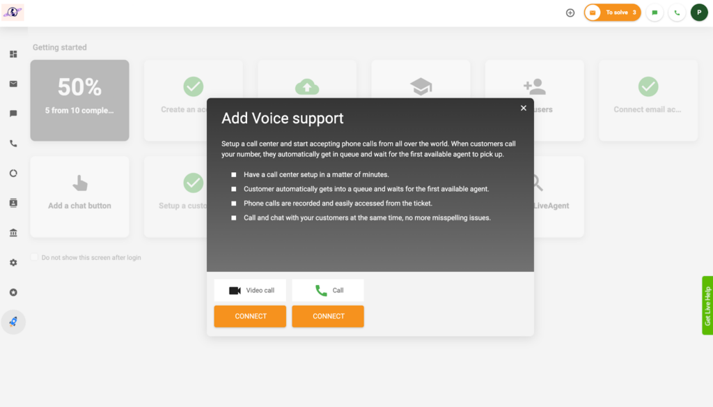 Add voice support in LiveAgent