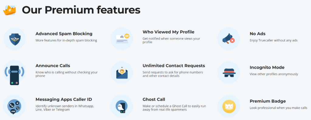 Truecaller - Premium features