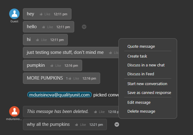 Chat messages functions in Bitrix24
