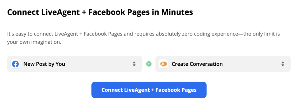 Trigger and action selected on Zapier