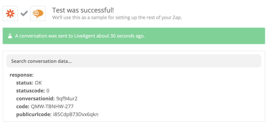 Successful test of a LiveAgent and Instagram integration