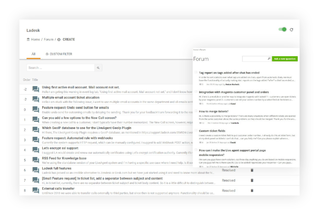 customer-portal-features-Forum-LiveAgent