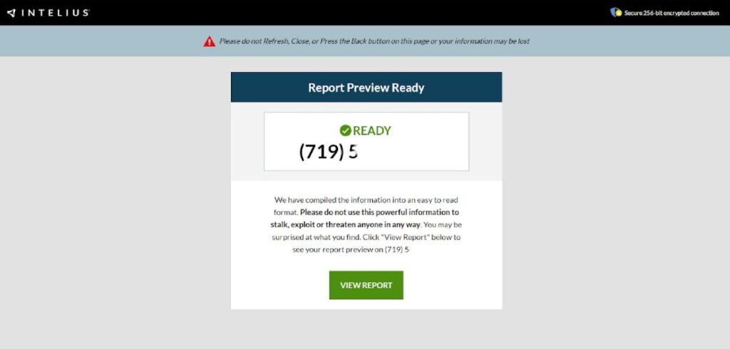Intelius - Report is ready