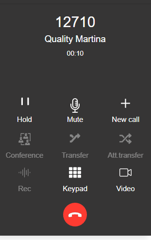3CX - dialing screen