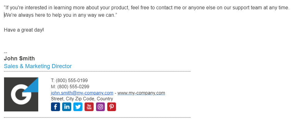 email signature