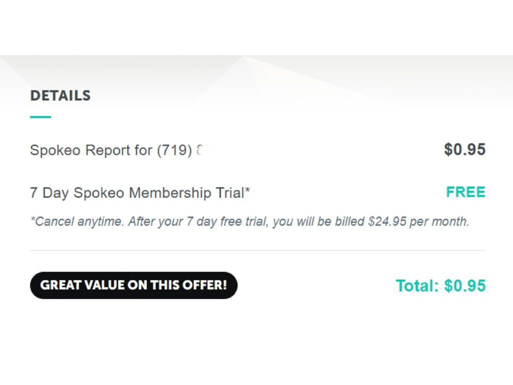 Spokeo free trial