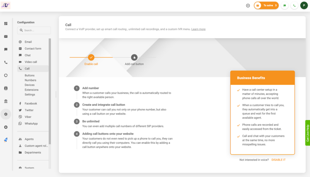 LiveAgent - set up your call center