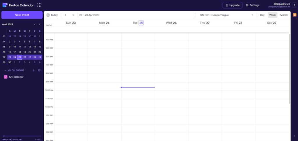 Proton Mail - calendar