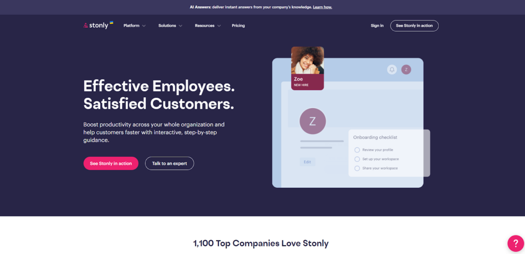 Stonly - interactive knowledge base software